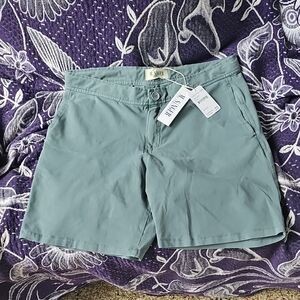 New W Tags M SINGER Mayakoba 4 Way Stretch Cotton Steel Khaki Shorts Size L